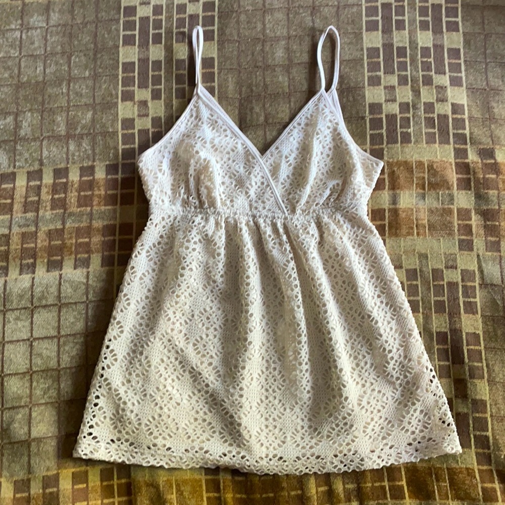 Express White Lace Tank Top